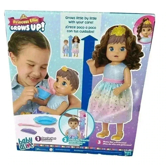 Baby Alive Princess Ellie Grows Up! Growing and Talking Baby Doll - Brown Hair - Picture 4 of 6